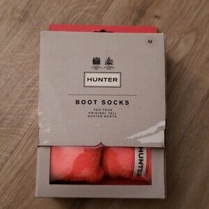 NWT Hunter Neon Pink Chic Feminine Casual Fleece Tall Welly Socks Size Medium